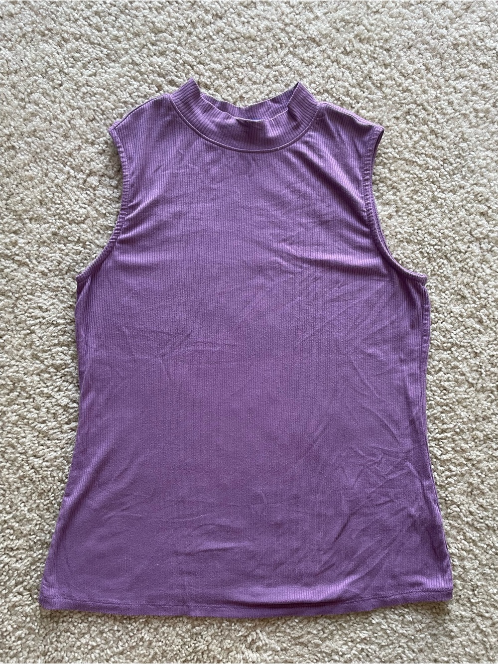 Apt. 9 Lavender Ribbed Mock-Neck Tank